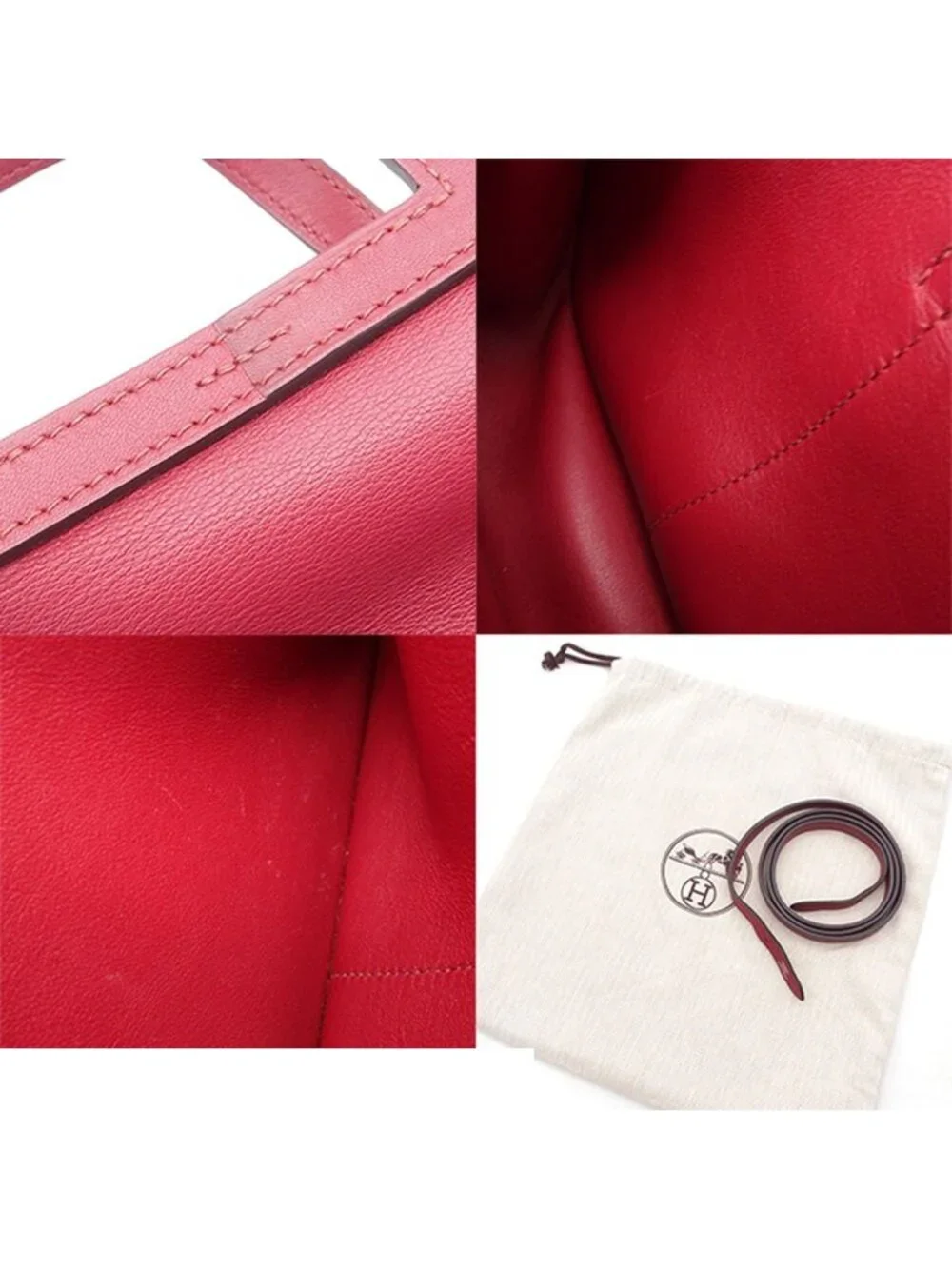 Hermes Halzan Mini Rouge Grenat Silver Swift 2-Way Shoulder Bag